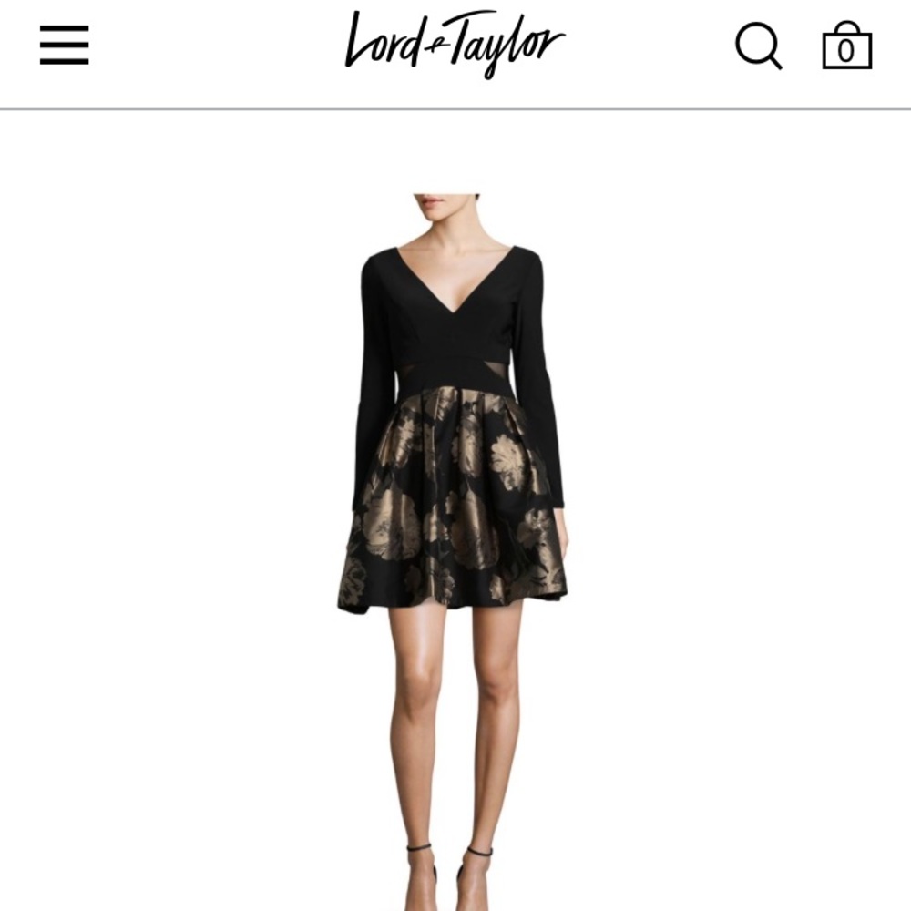 Long sleeve Black and Gold dress